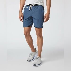 Vuori Banks Short 7” In Azure Linen Texture Men’s Medium
